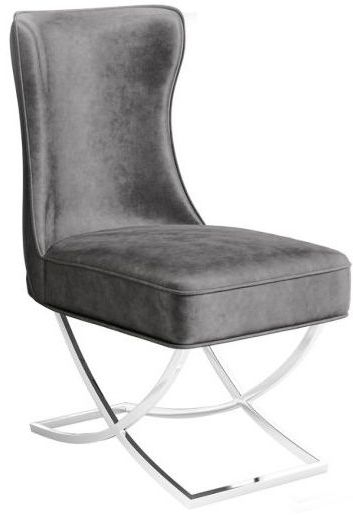 Maria Dark Grey Velvet Dining Chair Sold In Pairs