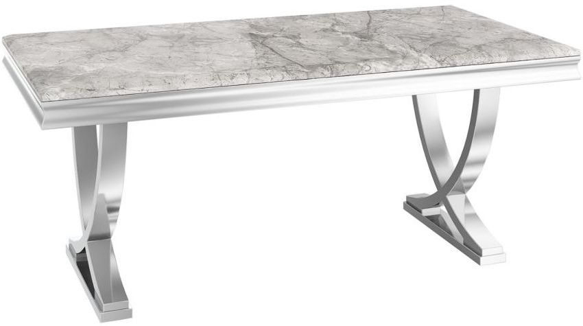 Maria Light Grey Marble Dining Table