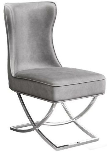 Maria Silver Grey Velvet Dining Chair Sold In Pairs