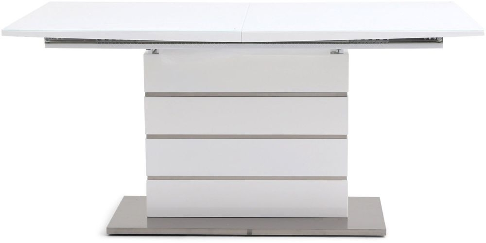 Massimo White High Gloss Butterfly Extending Dining Table