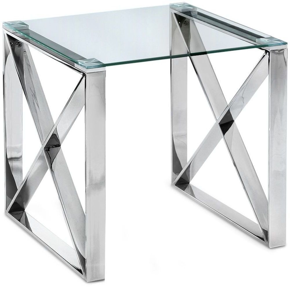 Maxi Side Table Glass And Chrome