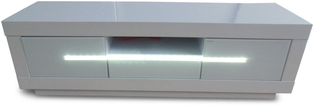 Product photograph of Monte Carlo White High Gloss Tv Unit With Led from Choice Furniture Superstore