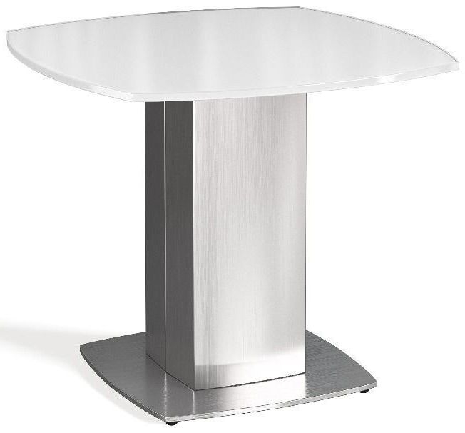 Olivia White Glass Side Table