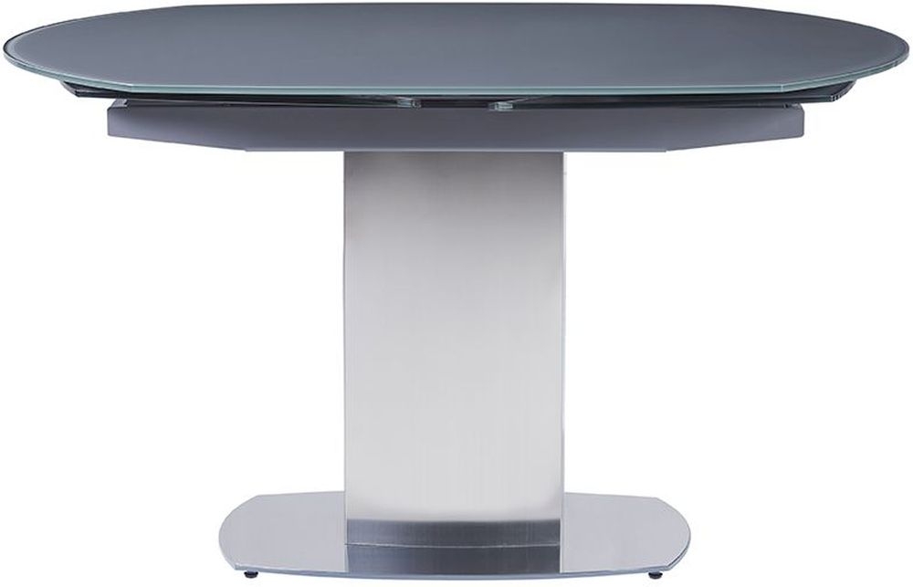 Olivia Grey Glass Twist Motion Extending Dining Table