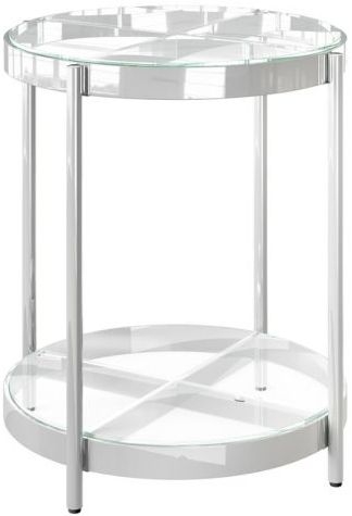 Omari Glass And Chrome Side Table