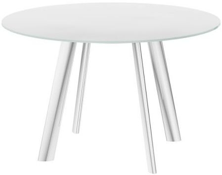 Omega White Glass Twist Motion Extending Dining Table