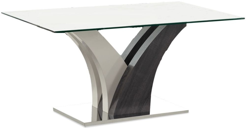 Salvador Grey High Gloss Glass Top Dining Table