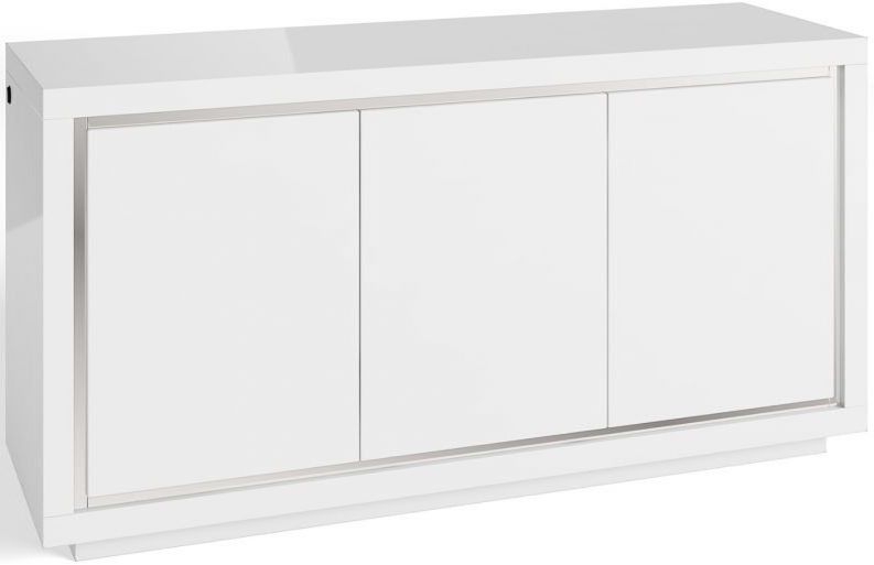 Sardinia White High Gloss 3 Sideboard With Led Light