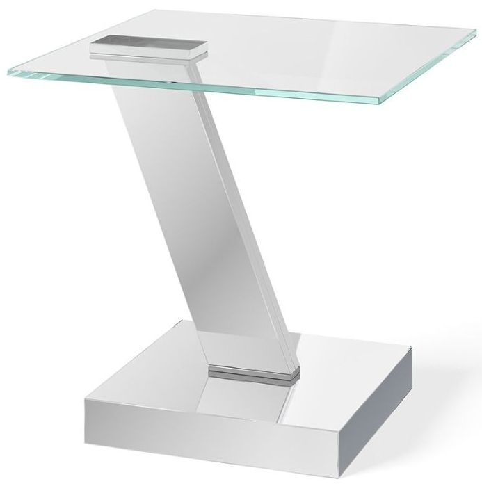 Sparta Side Table Glass And Chrome