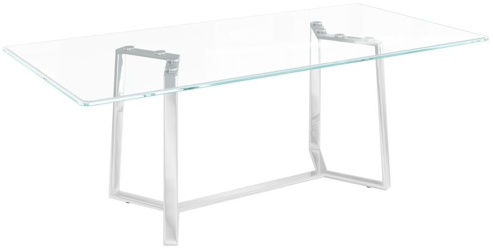 Alberto Glass And Chrome Dining Table