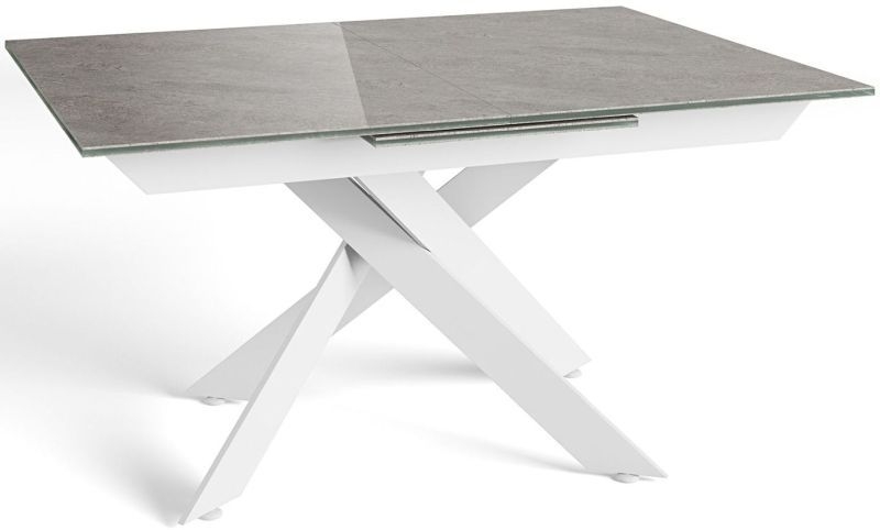 Luxor Extending Dining Table Light Grey And White