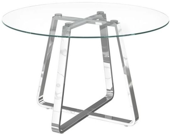 Nova Glass And Chrome Round Dining Table