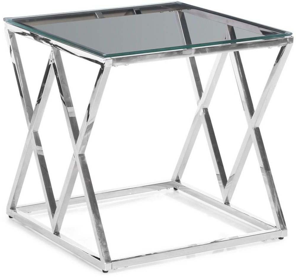 Victor Side Table Glass And Chrome