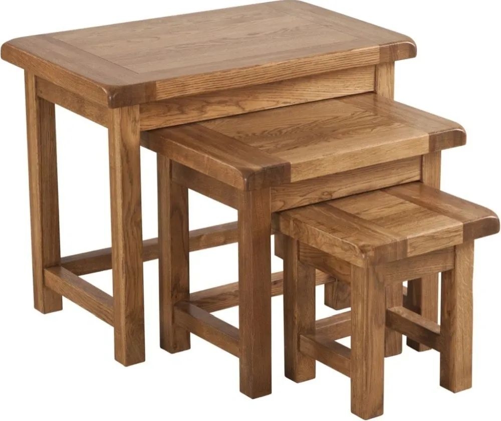 Originals Rustic Oak Nest Of Tables Clearance Fss14485