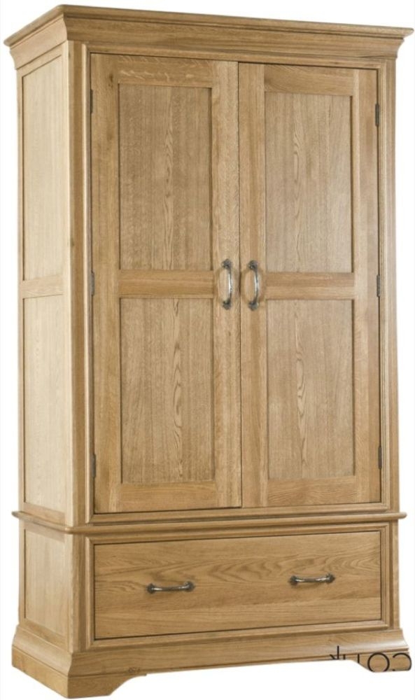 Lyon Oak 2 Door 1 Drawer Wardrobe