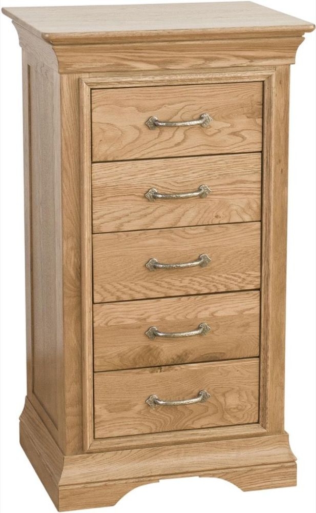 Lyon Oak 5 Drawer Chest