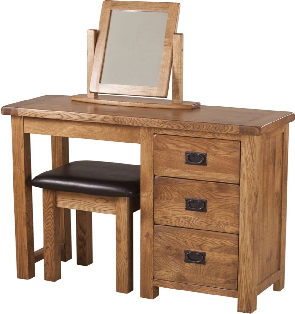 Originals Rustic Oak Single Pedestal Dressing Table