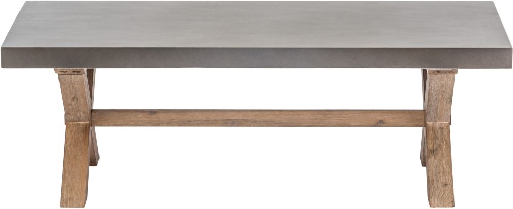 Pimlico Acacia Wood And Concrete Top X Leg Rectangular Coffee Table