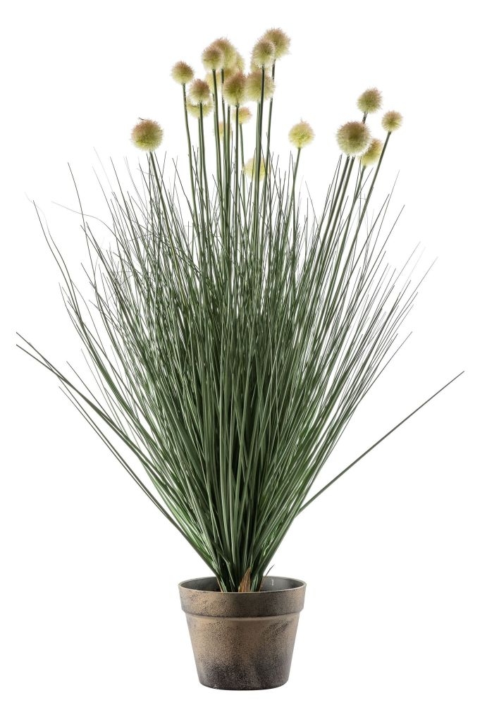 Ball Grass With Yellow Artificial Potted Plant