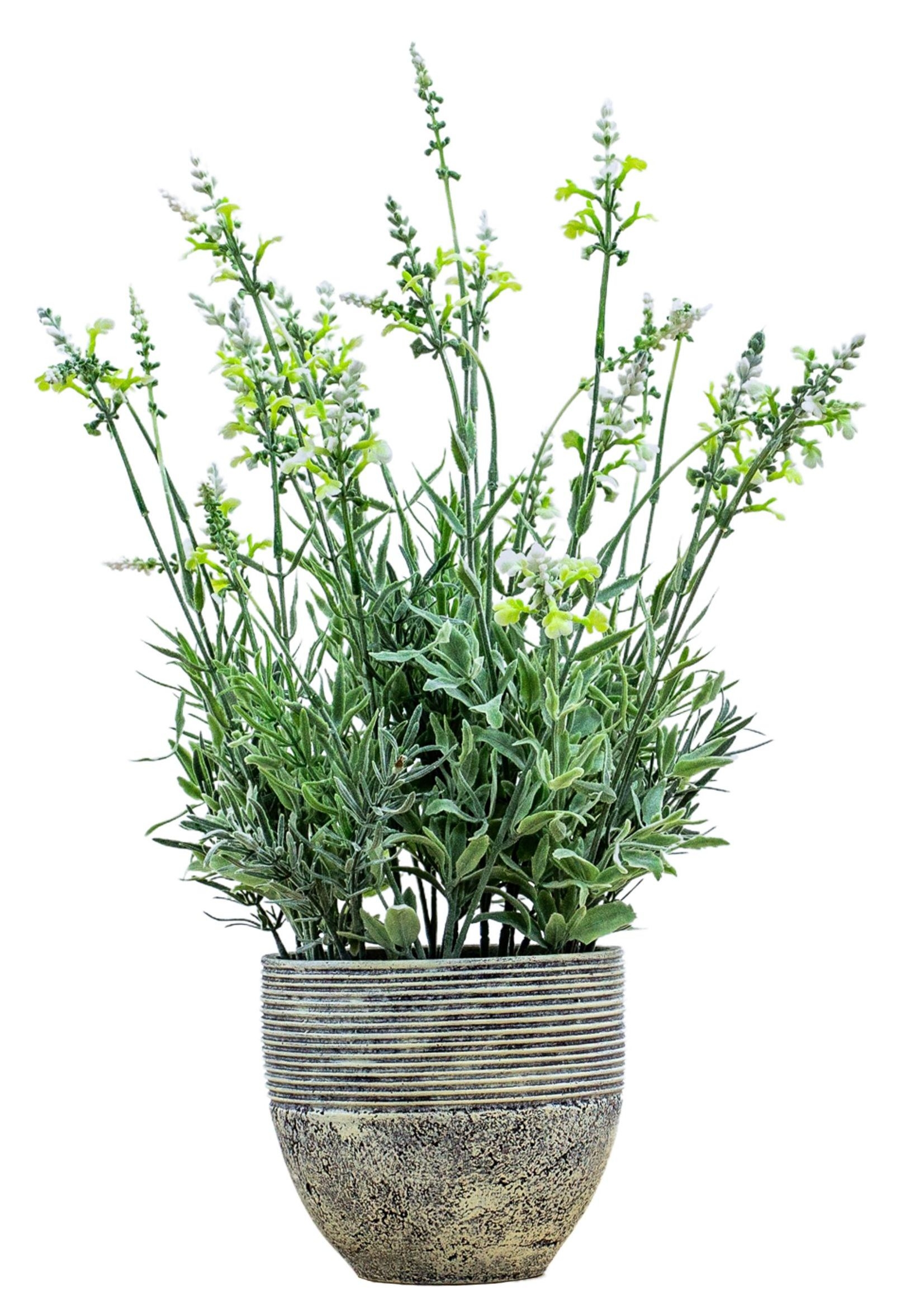Large Lavender Cream Green Artificial Potted Plant