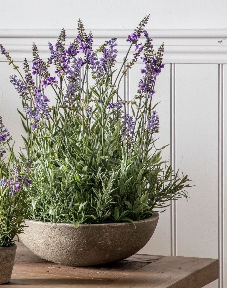 Large Lavender Bowl Artificial Potted Plant