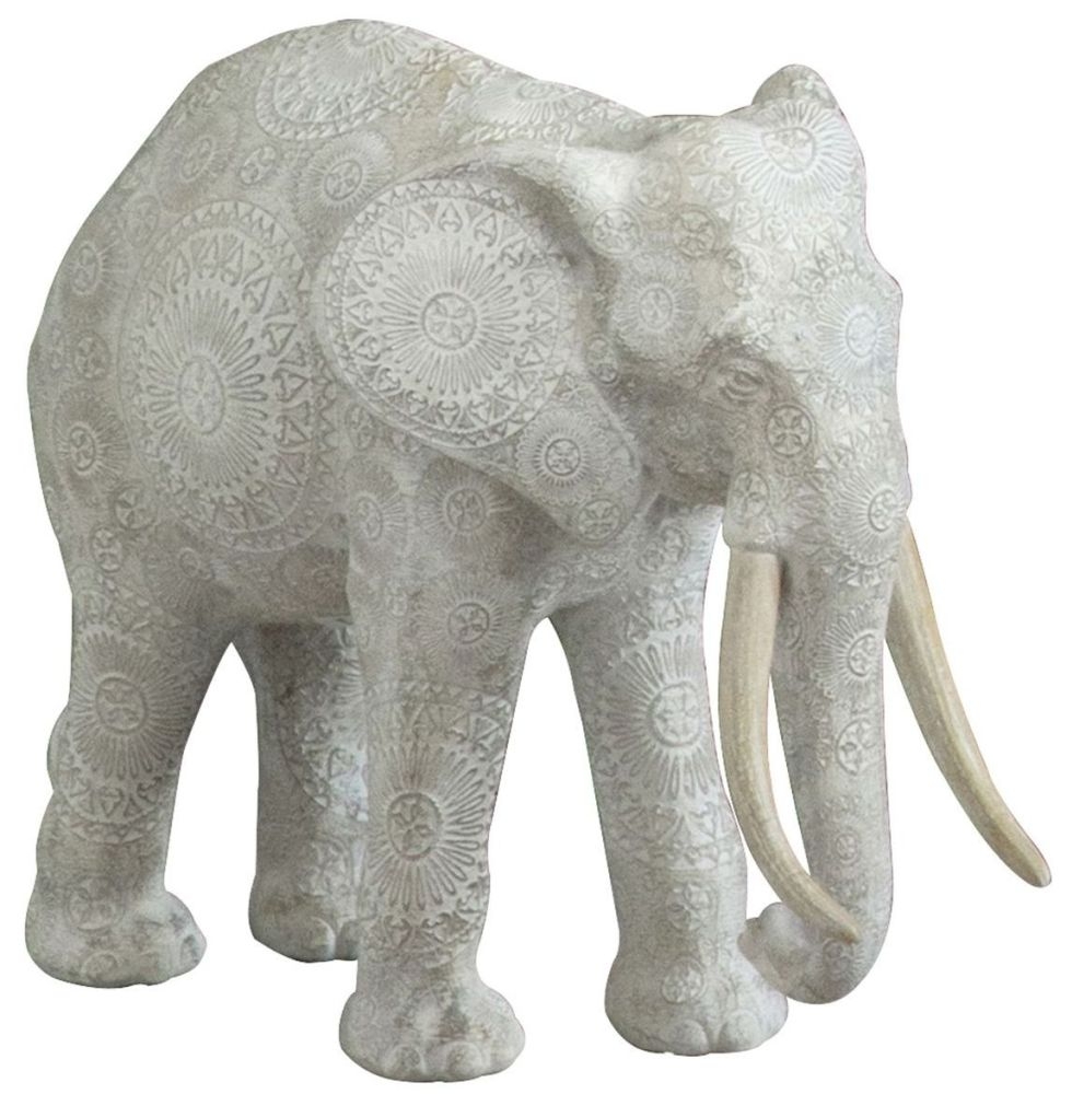 Cadence White Elephant Statue Ornament