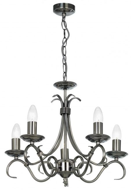 Aitana 5 Antique Silver Pendant Light