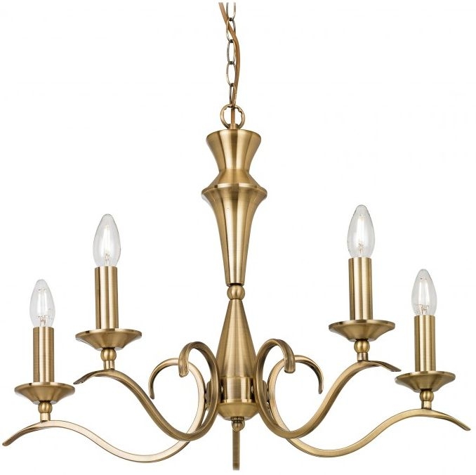 Eden 5 Antique Brass Pendant Light