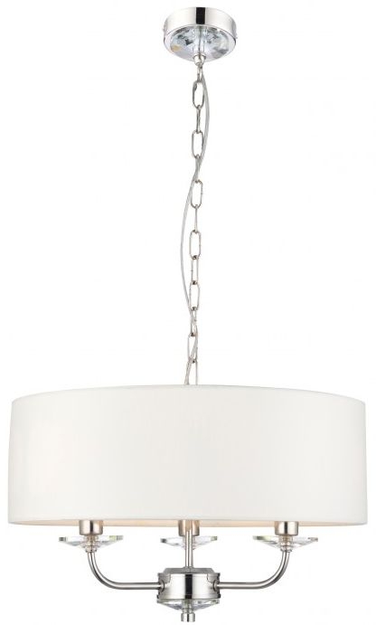 Maeve 3 Bright Nickel Pendant Light