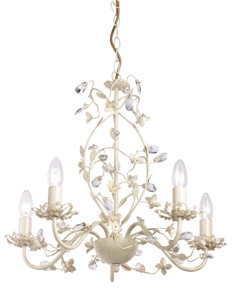 Makenzie Brushed Gold And Cream 5 Pendant Light