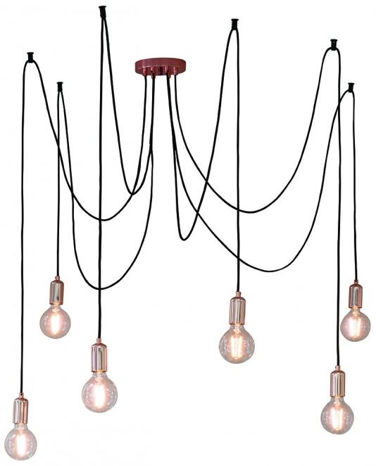 Emma 6 Cluster Copper Pendant Light Without Bulb