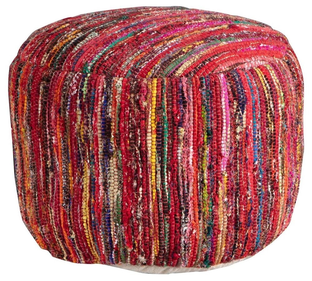 Diboll Multicolour Fabric Round Pouffe
