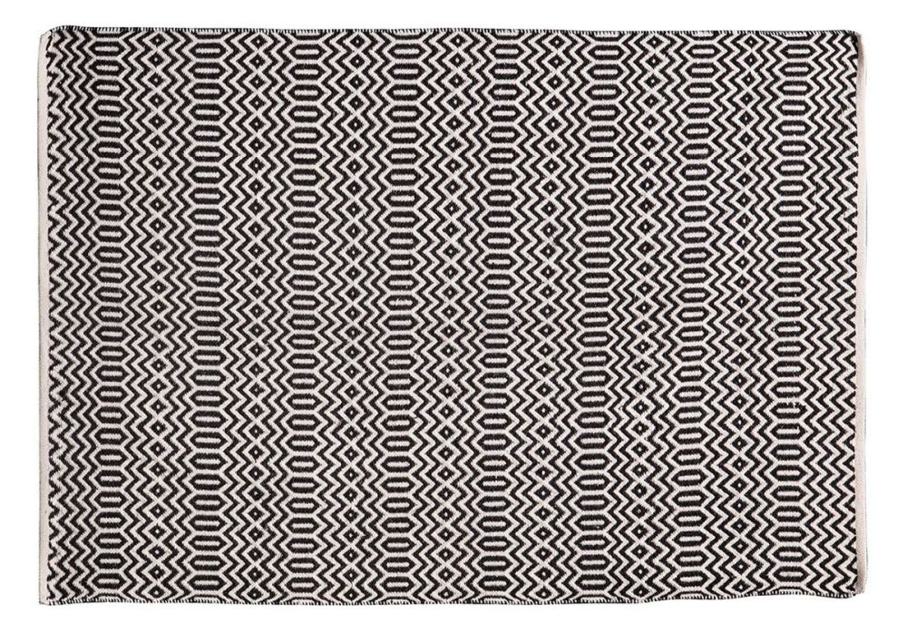 Cayla Monochrome Geometric Black And Cream Large Rug 160cm X 230cm