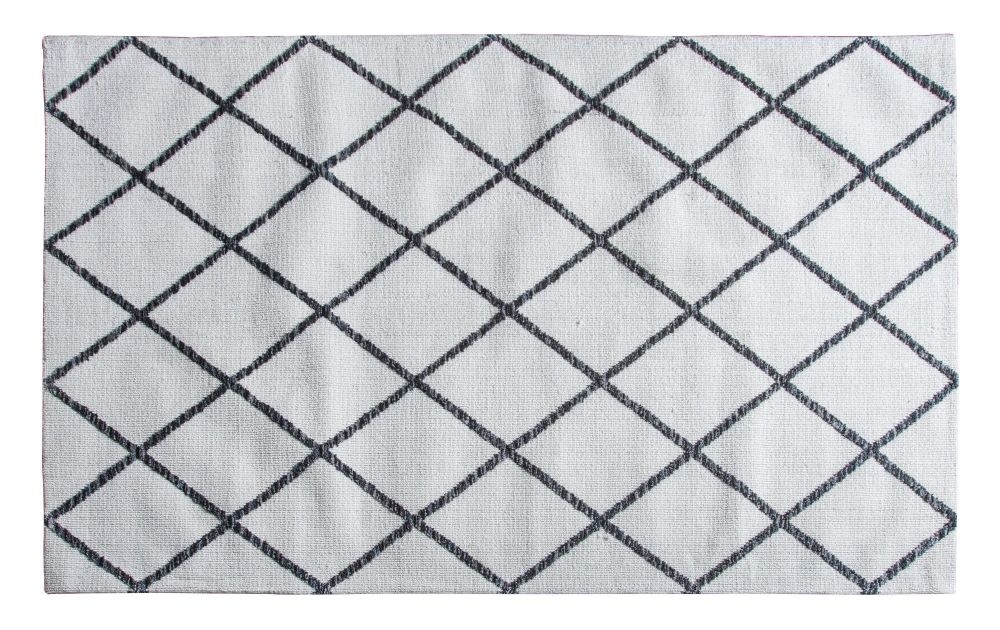 Kellye Diamond Geo Cream And Charcoal Rug 290cm X 200cm