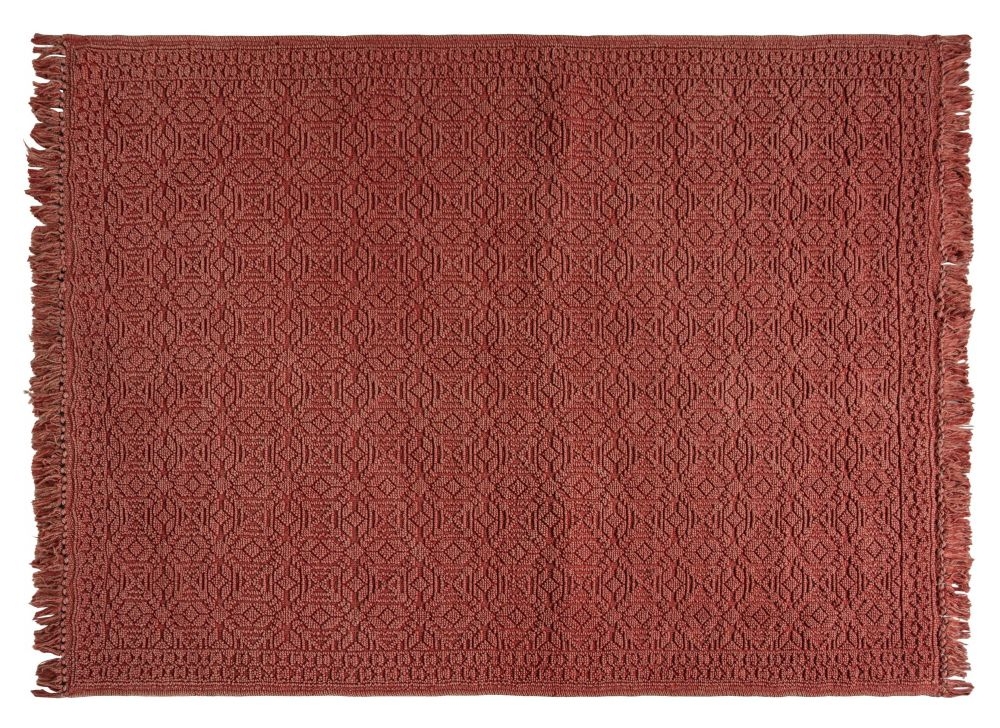 Wendie Burnt Orange Stone Washed Effect Rug 170cm X 120cm