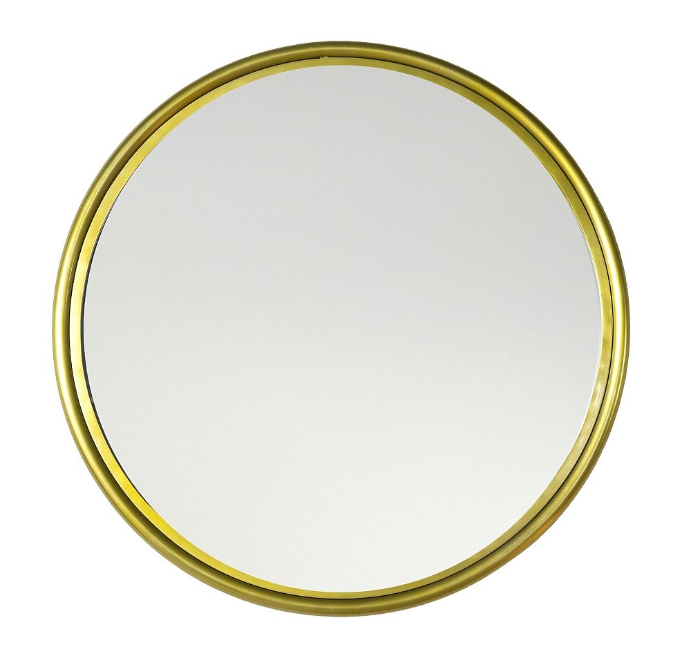 Ava Brass Small Round Wall Mirror 76cm X 76cm