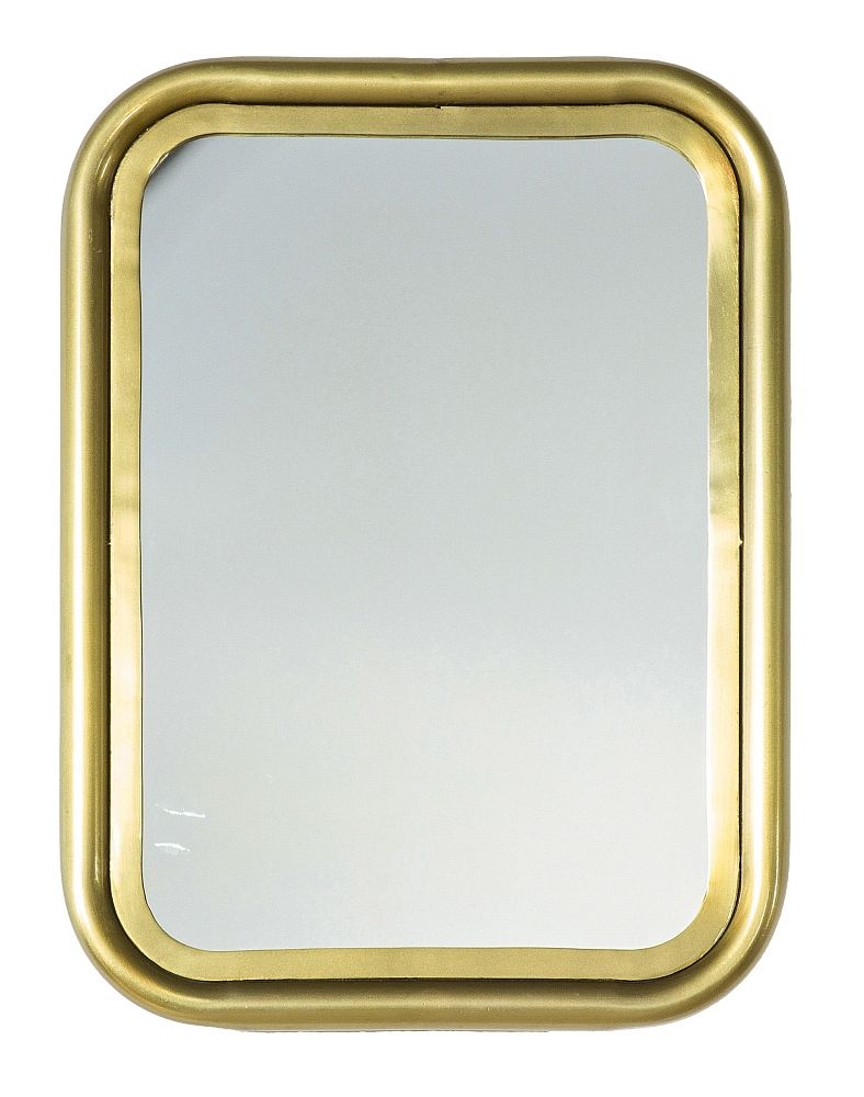 Ava Brass Small Wall Rectangular Mirror 46cm X 61cm