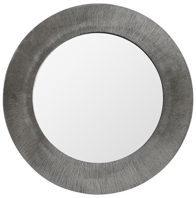 Charlotte Antique Nickel Large Round Mirror 80cm X 80cm