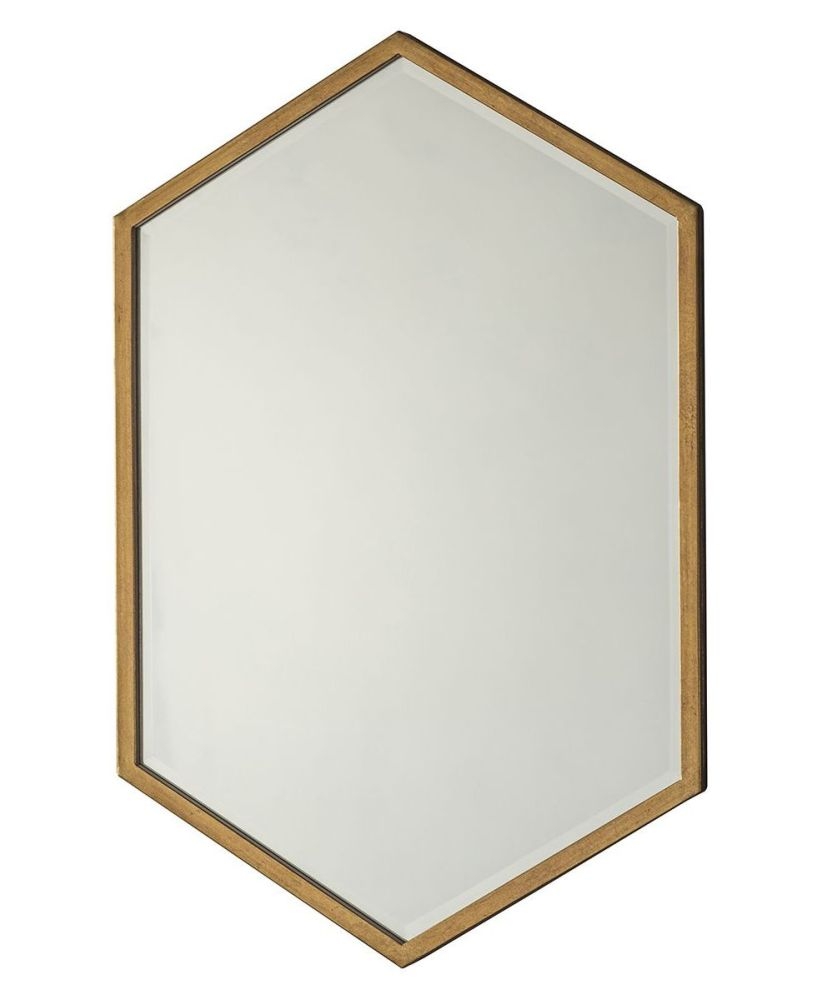 Brianna Antique Gold Hexagon Mirror 60cm X 90cm