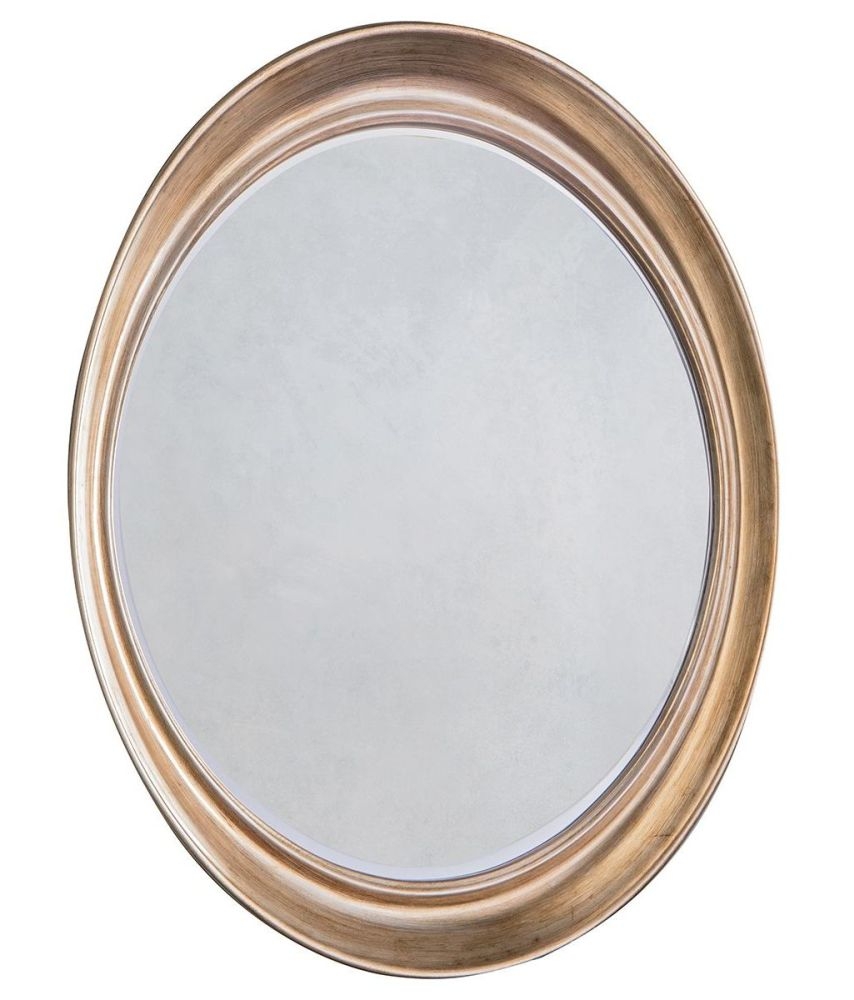 Evangeline Champagne Silver Oval Mirror 100cm X 77cm