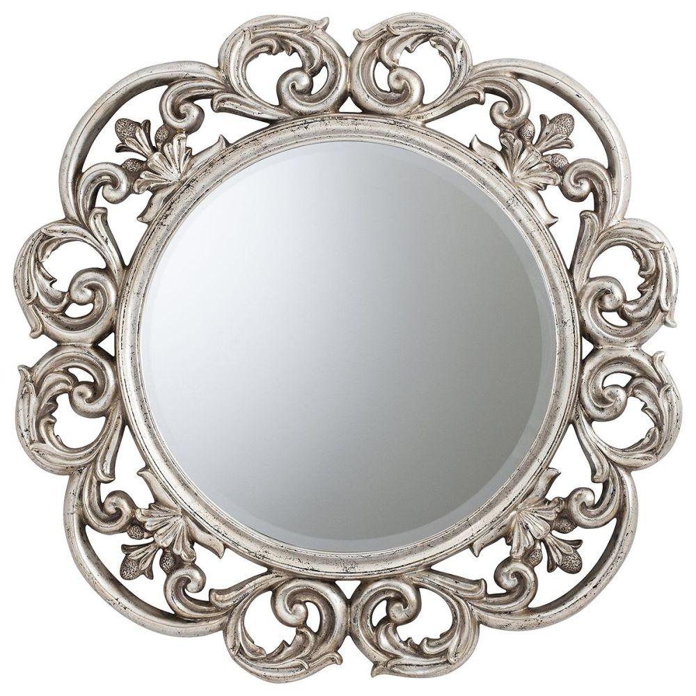 Maria Silver Round Mirror 925cm X 925cm