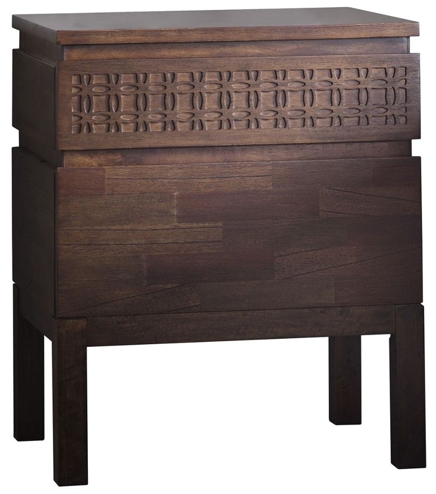 Boho Retreat Chocolate Bedside 2 Drawer Chest