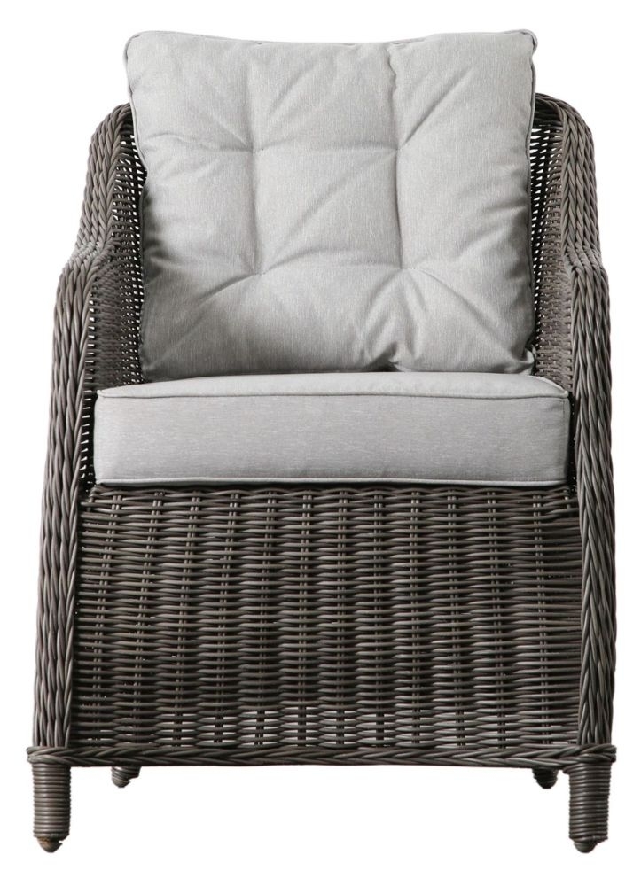 Zonza Grey Rattan Outdoor Garden Dining Armchair Sold In Pairs