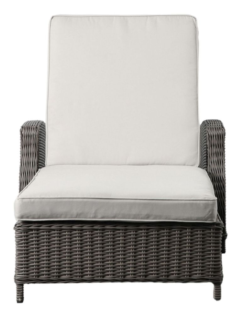 Sovera Grey Rattan Outdoor Garden Sunlounger