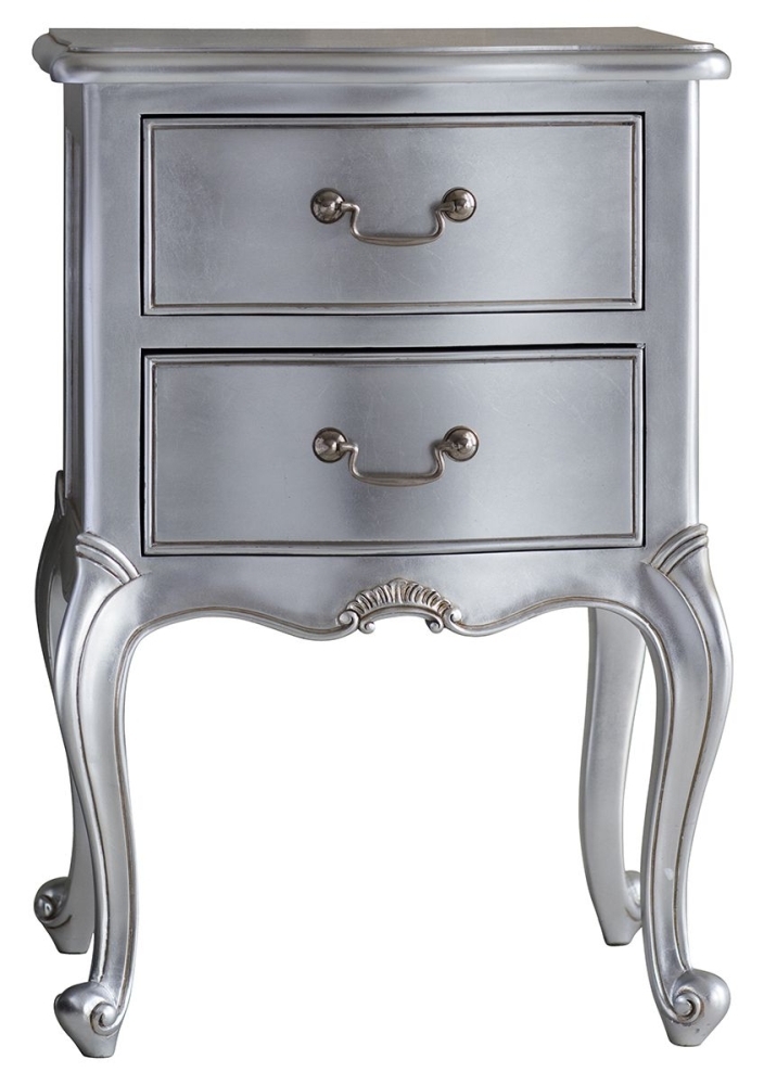 Chic Bedside Table Silver