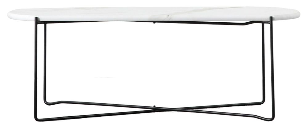 Elyse White Faux Marble Coffee Table