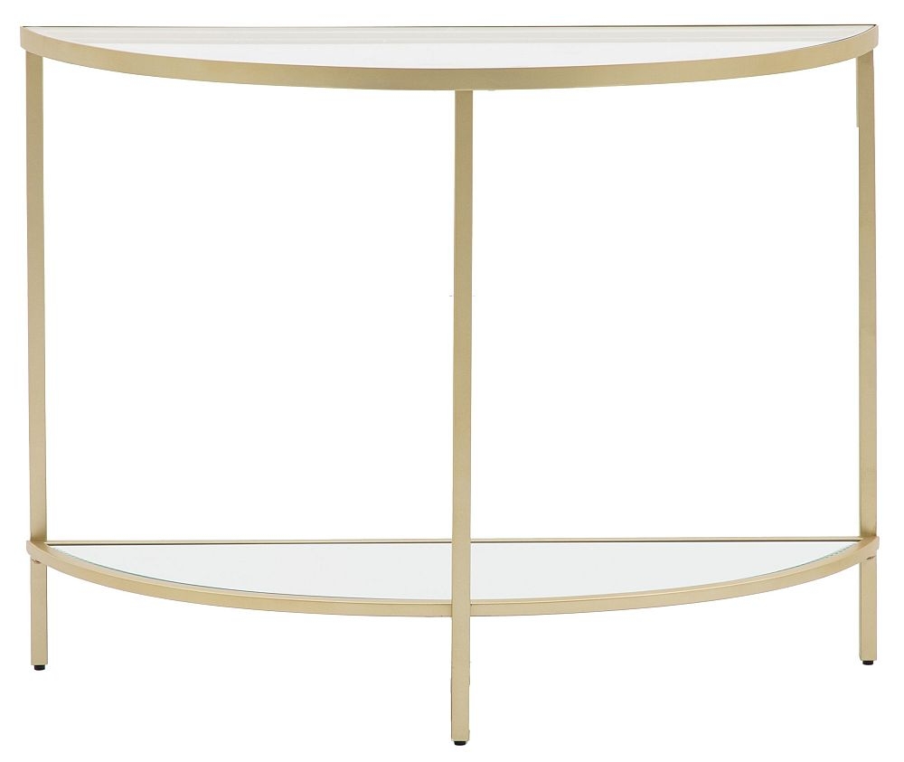 Simone Glass Console Table In Champagne