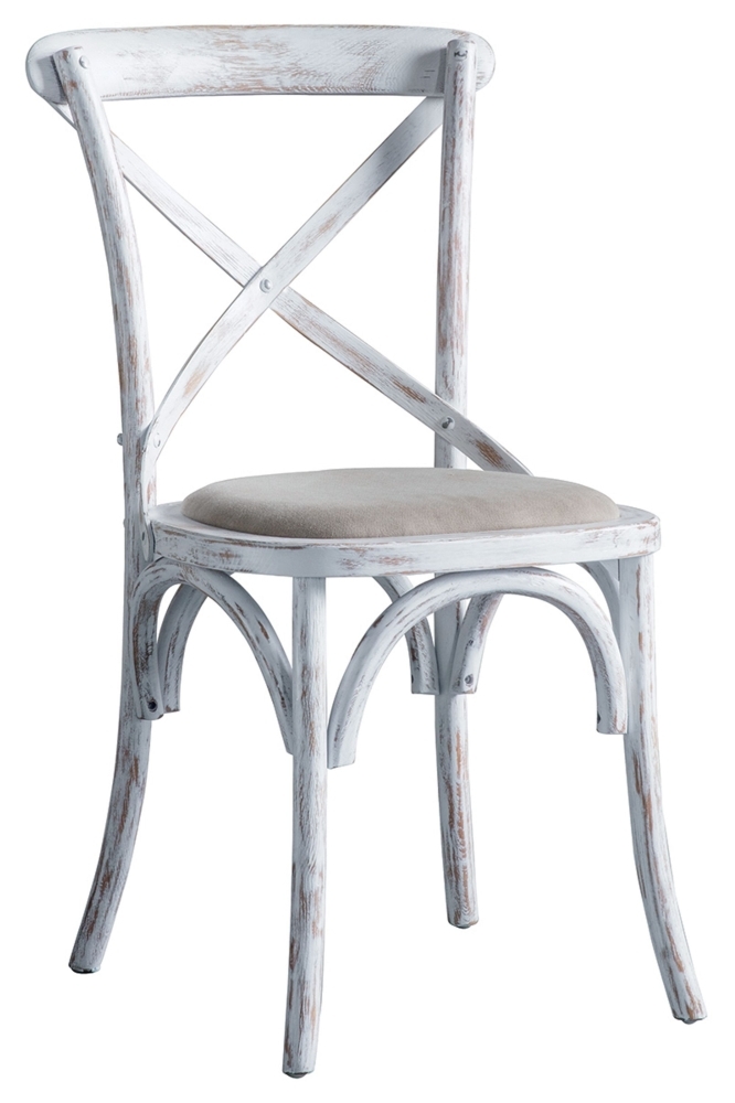 Cafe White Fabric Dining Chair Sold In Pairs