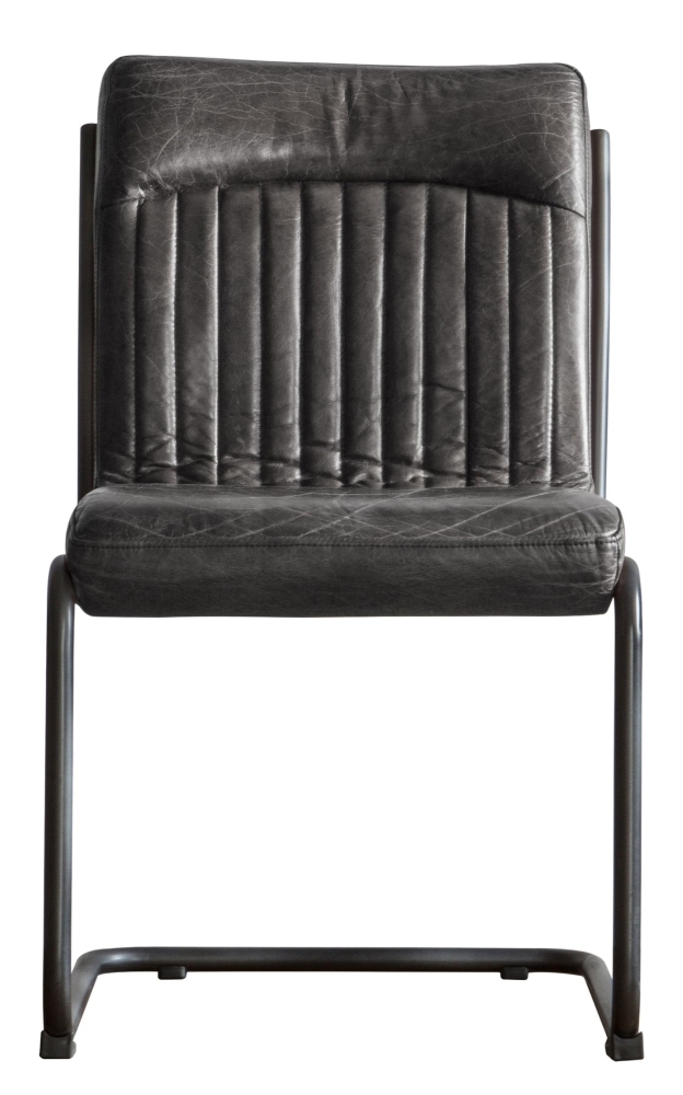 Capri Ebony Leather Dining Chair Sold In Pairs