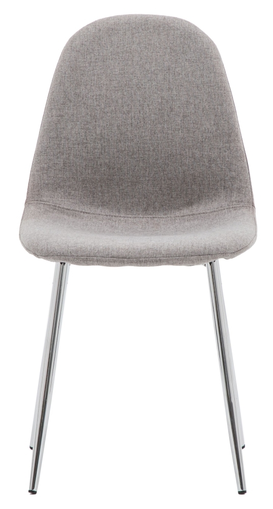 Millican Light Grey And Chrome Dining Chair Sold In Pairs